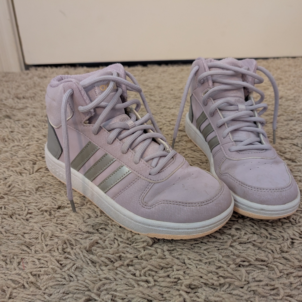 Adidas Kids Purple High-Top Sneakers